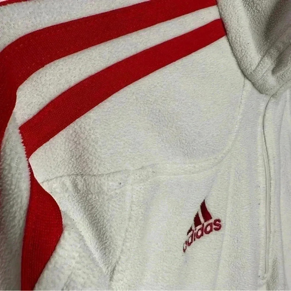 Adidas Training Jacket Canada Olympics Fleece White & Red Size Medium - Picture 3 of 16